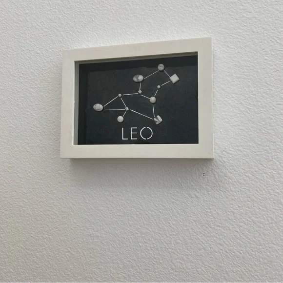 Handmade Horoscope Art LEO Star Constellation Beads Shadow Box 6x8 inches - Picture 7 of 9